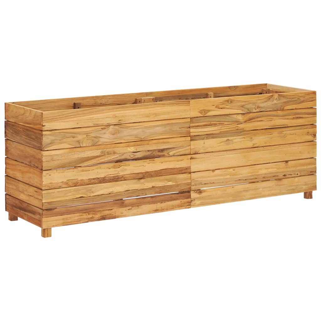 vidaXL Vyvýšený záhon 150 x 40 x 55 cm masivní teakové dřevo a ocel