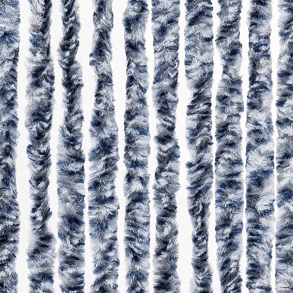 vidaXL Závěs proti hmyzu modrý, bílý a stříbrný 100 x 220 cm Chenille