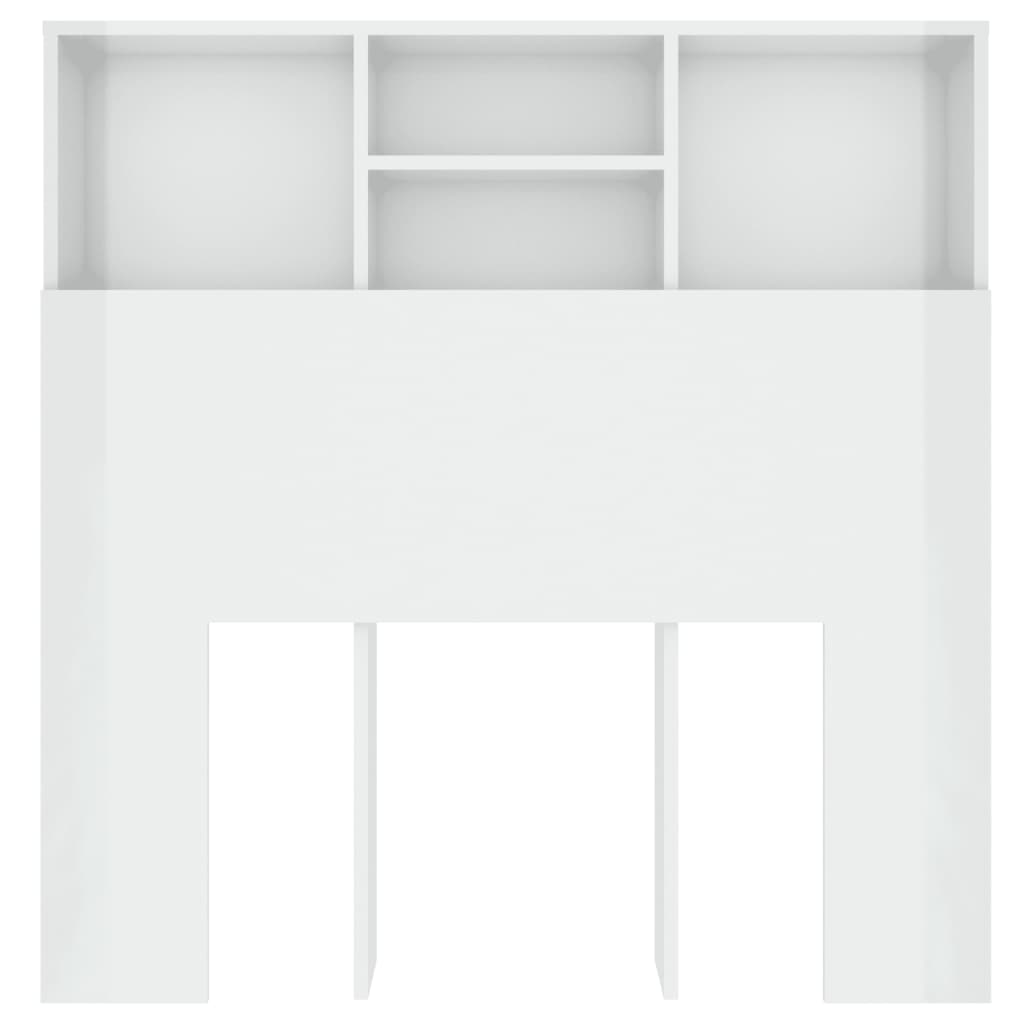 vidaXL Čelo postele s úložným prostorem lesklé bílé 100x19x103,5 cm