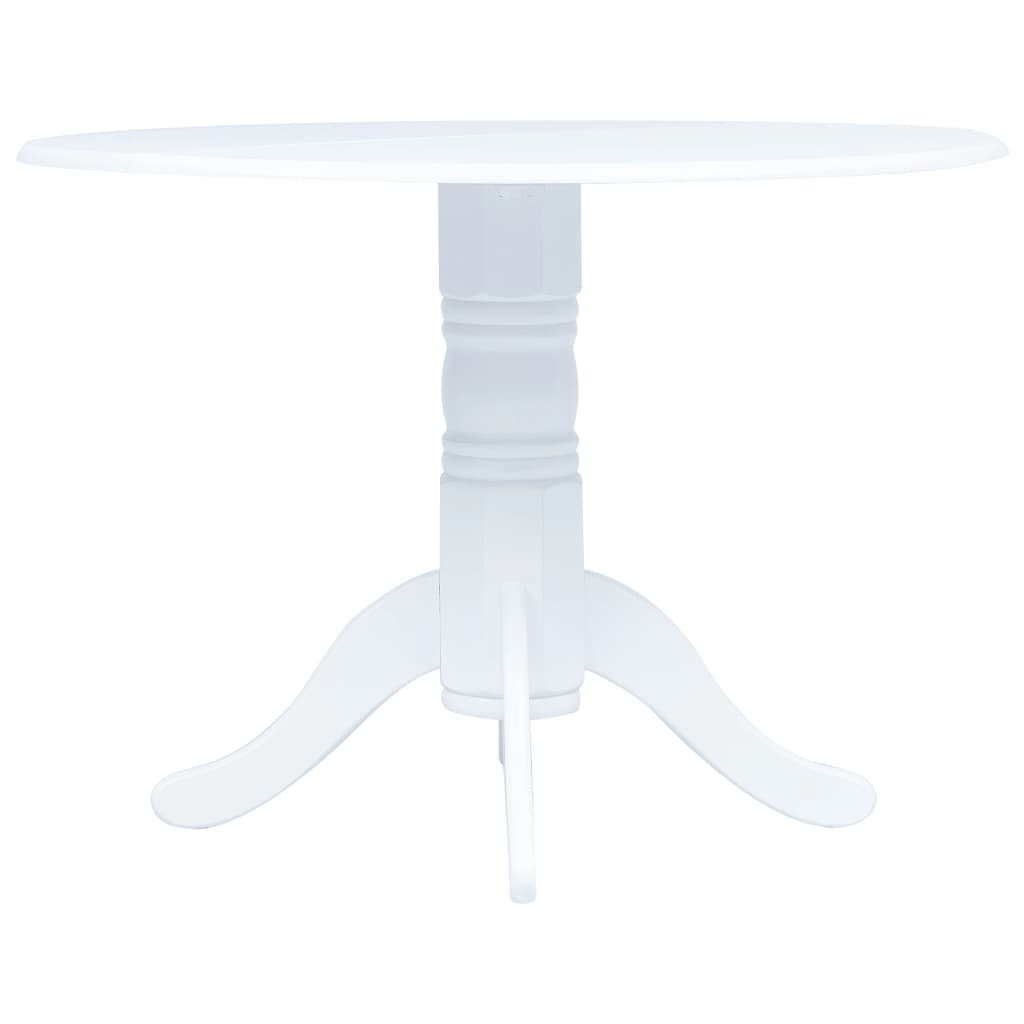 vidaXL Jídelní stůl bílý 106 cm masivní kaučukovník