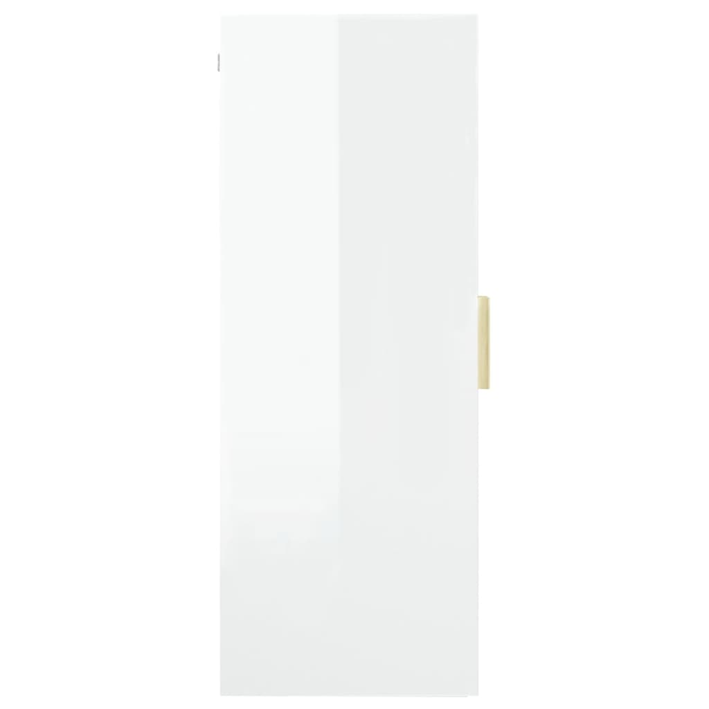 vidaXL Závěsná nástěnná skříňka bílá s vysokým leskem 69,5x34x90 cm