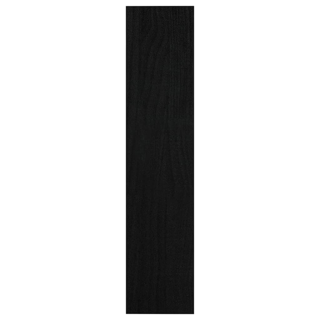 vidaXL Knihovna / dělicí stěna černá 100x30x135,5 cm masivní borovice