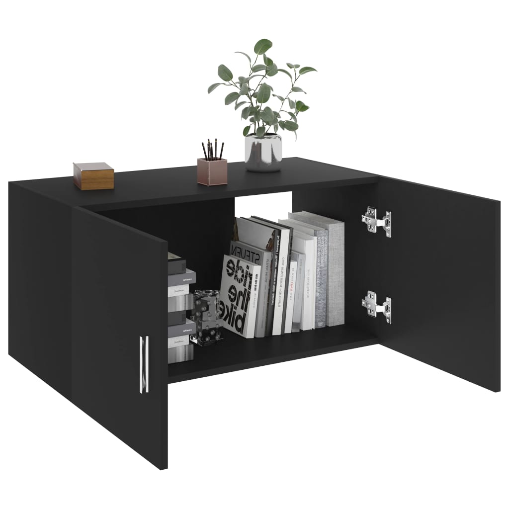 vidaXL Nástěnná skříňka černá 80 x 39 x 40 cm dřevotříska