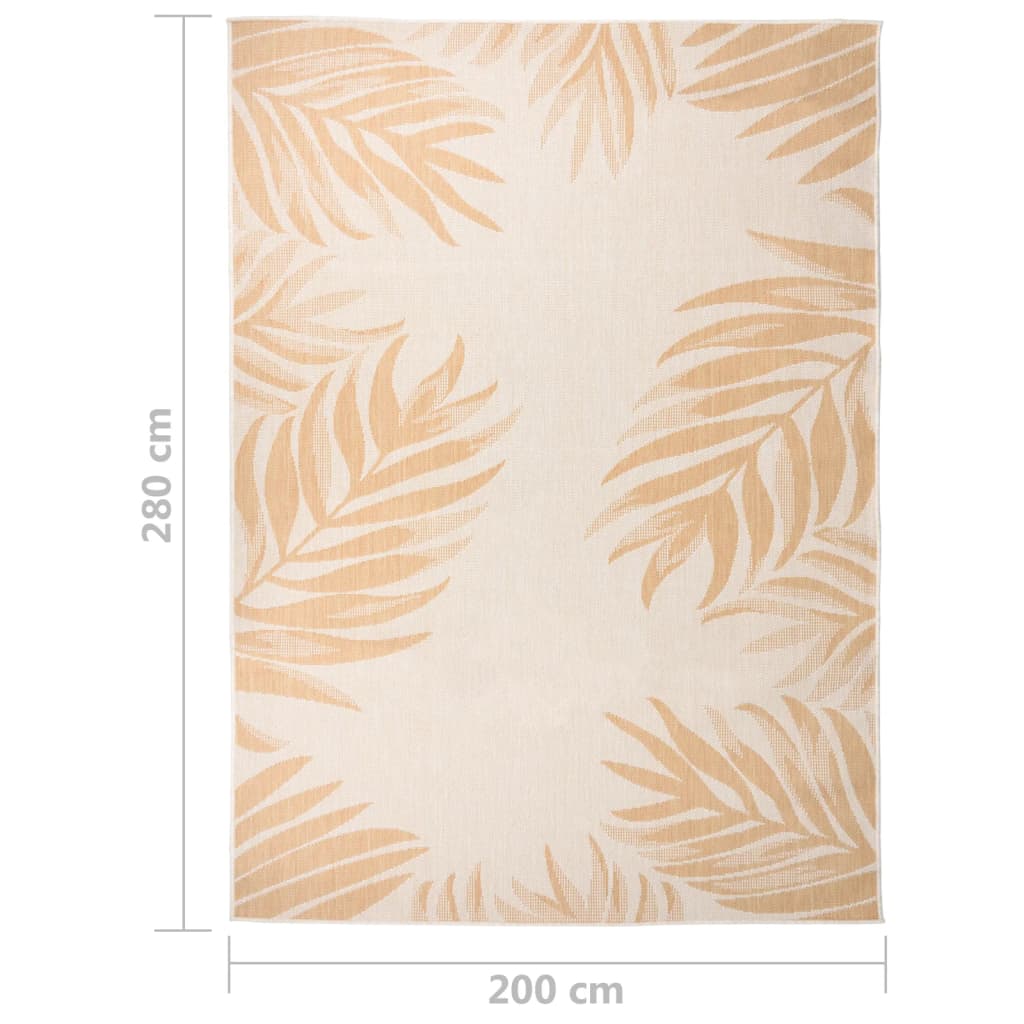 vidaXL Venkovní hladce tkaný koberec 200x280 cm vzor listí