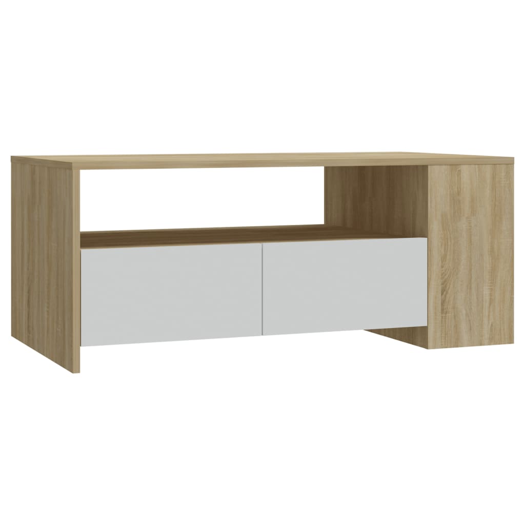 vidaXL Konferenční stolek bílý dub sonoma 102x55x42cm kompozitní dřevo