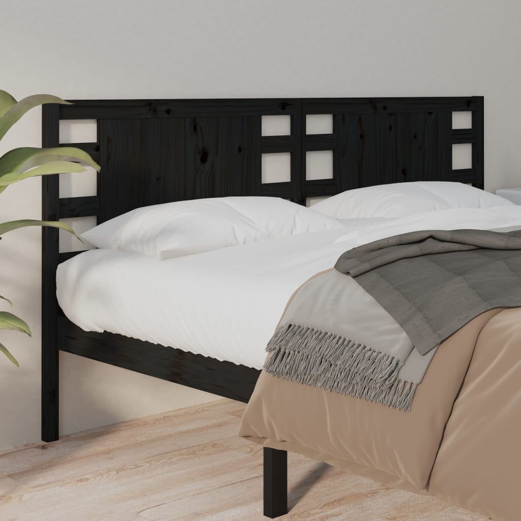 vidaXL Čelo postele černé 186 x 4 x 100 cm masivní borovice