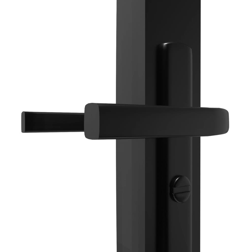 vidaXL Interiérové dveře ESG sklo a hliník 93 x 201,5 cm černé
