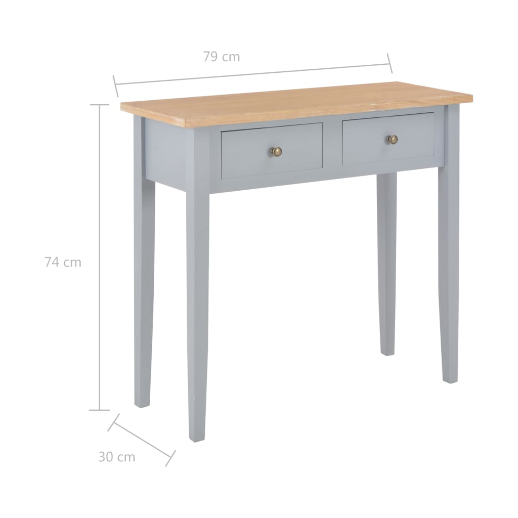vidaXL Toaletní konzolový stolek šedý 79 x 30 x 74 cm dřevo