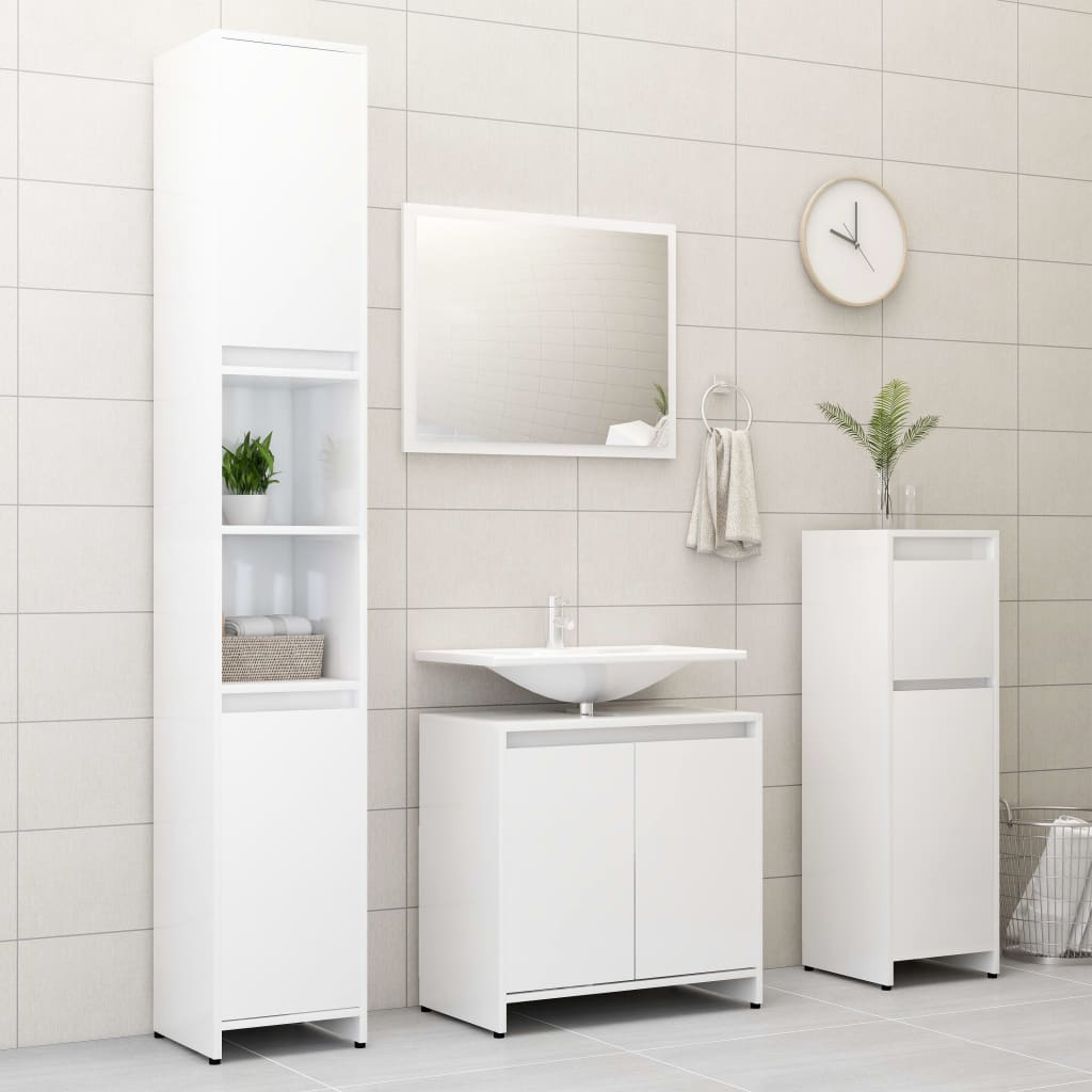 vidaXL Koupelnová skříňka bílá vysoký lesk 60 x 33 x 61 cm dřevotříska