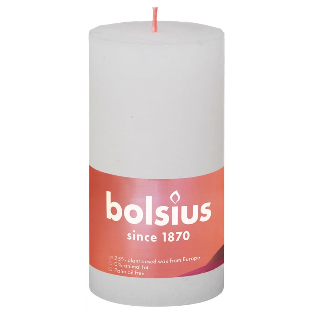Bolsius Rustikální válcové svíčky Shine 4 ks 130x68 mm obláčkově bílé