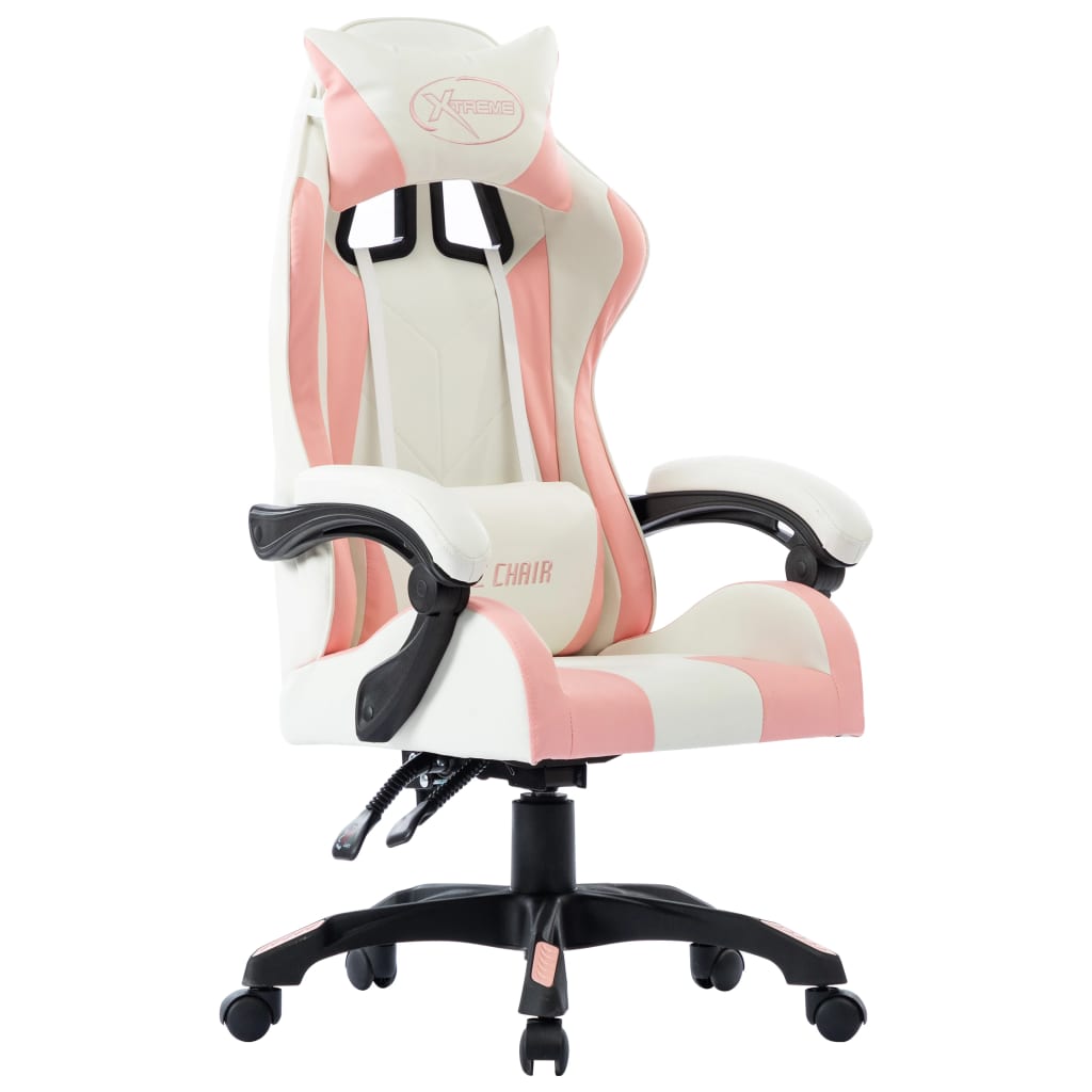 vidaXL Herní židle růžová umělá kůže