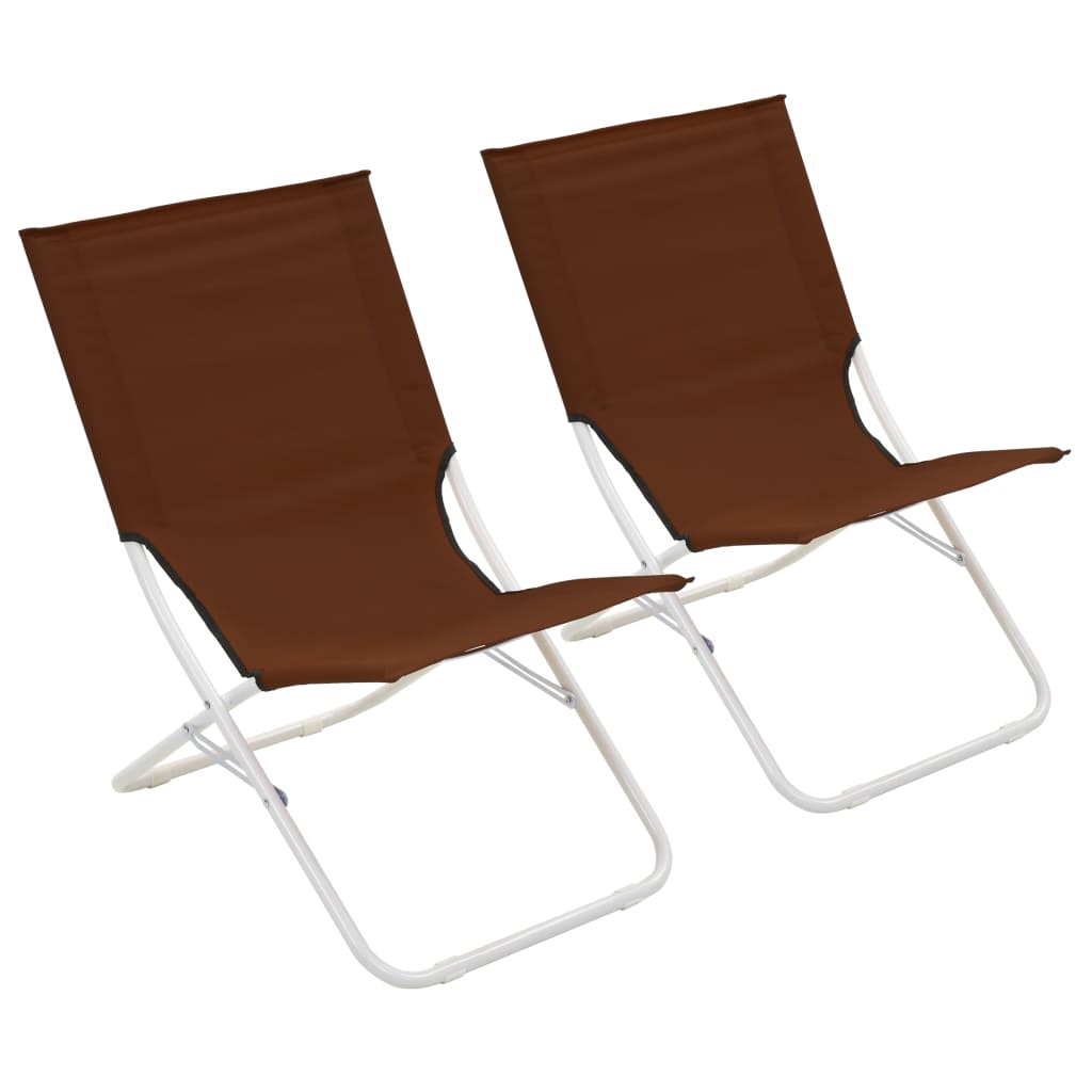 vidaXL Skládací plážové židle 2 ks hnědé