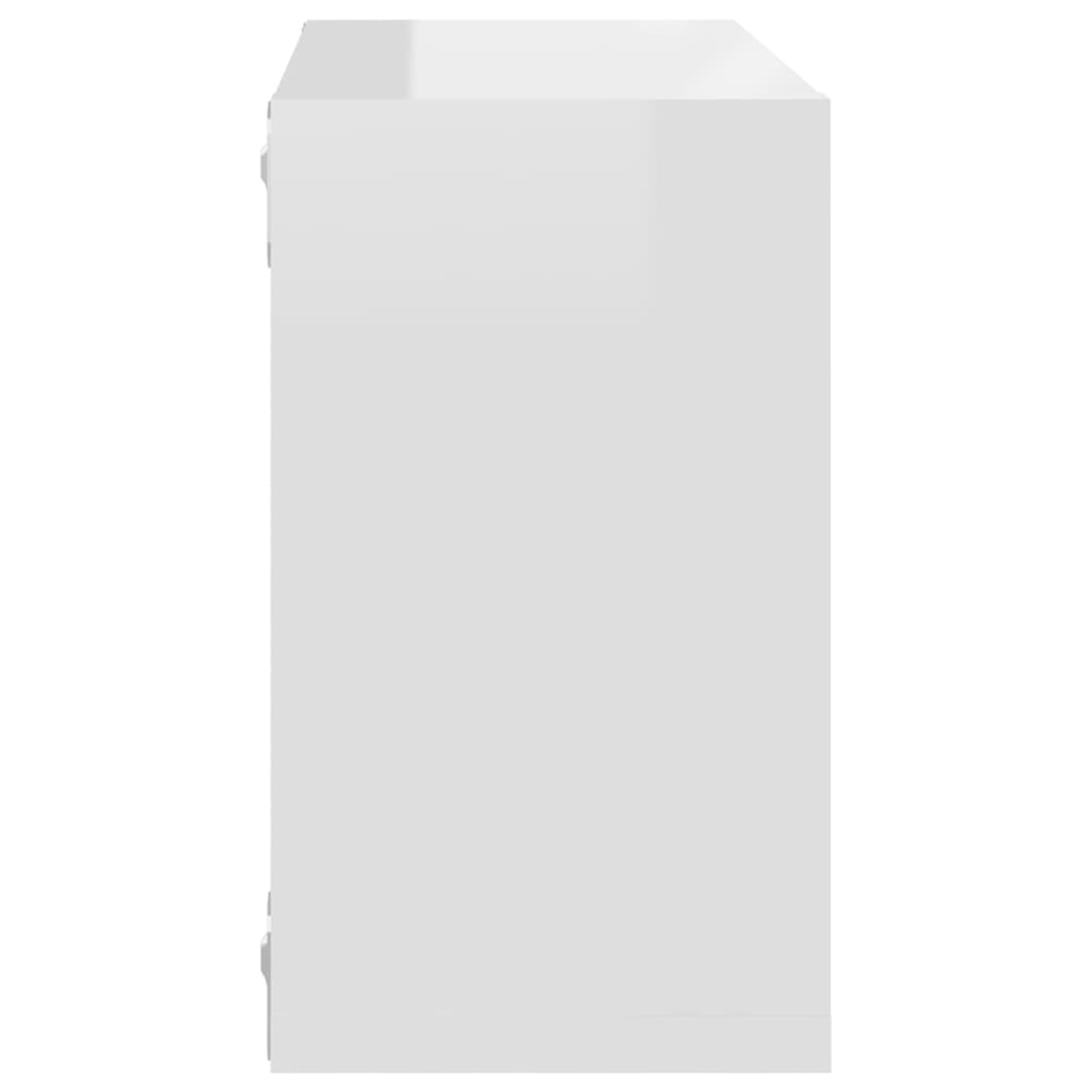 vidaXL Nástěnné police kostky 4 ks bílé s vysokým leskem 26x15x26 cm