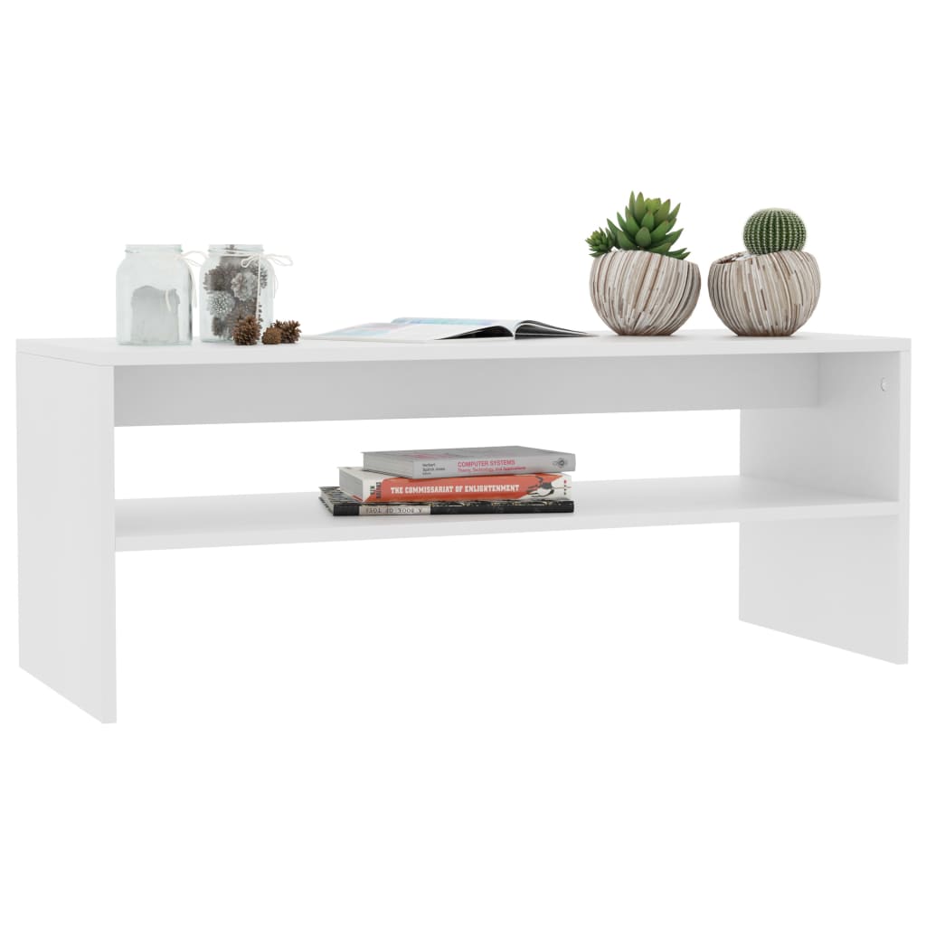 vidaXL Konferenční stolek bílý 100 x 40 x 40 cm dřevotříska