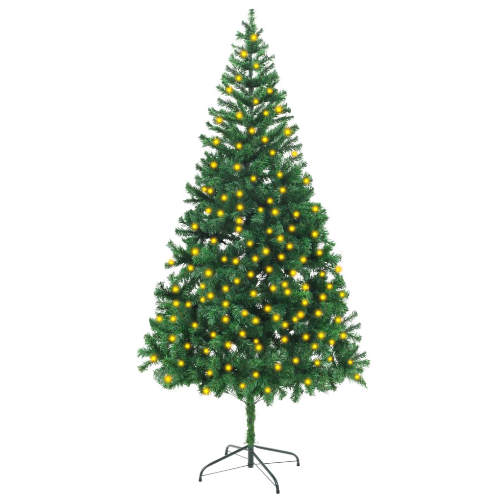 vidaXL Umělý vánoční stromek s LED osvětlením 210 cm 910 větviček