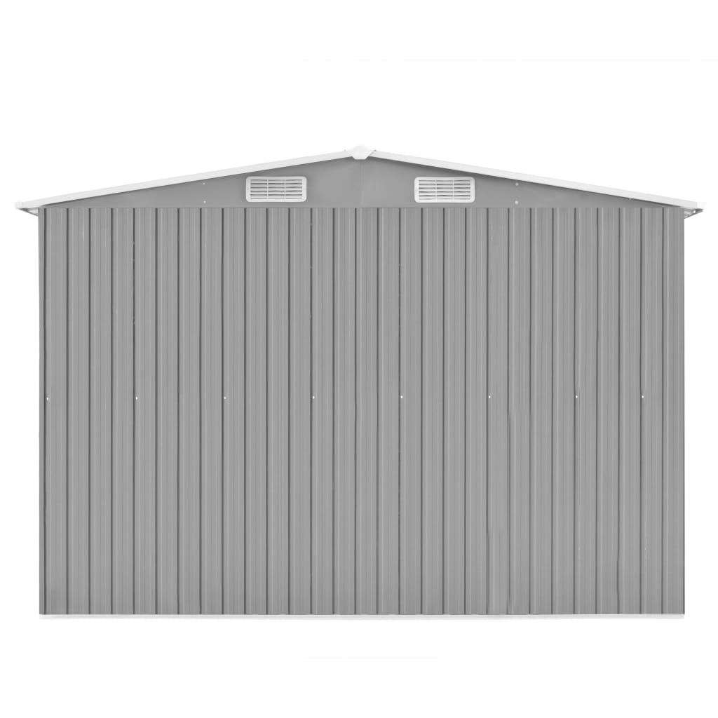 vidaXL Zahradní domek 257 x 392 x 181 cm kovový šedý