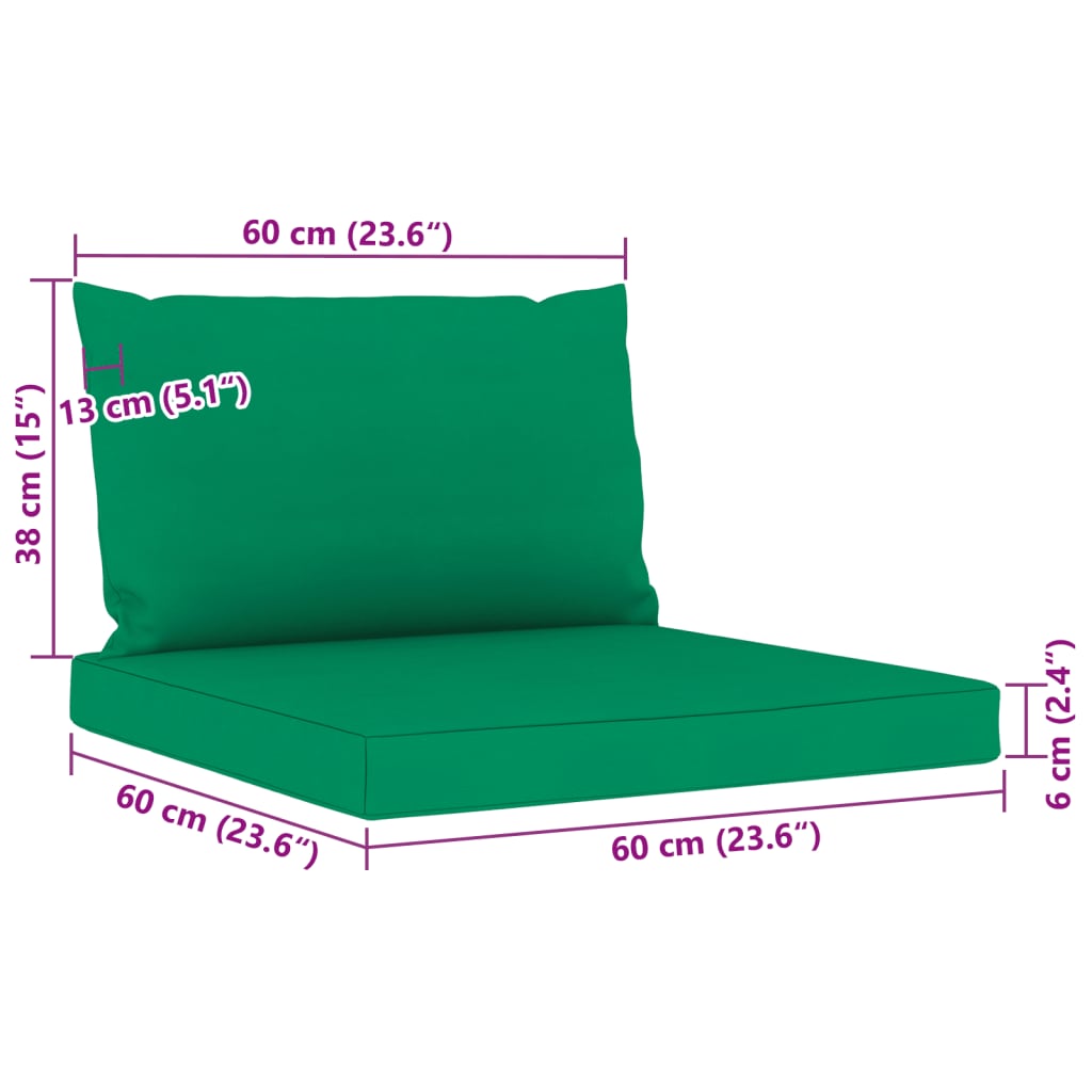 vidaXL 9dílná zahradní sedací souprava s poduškami zelená