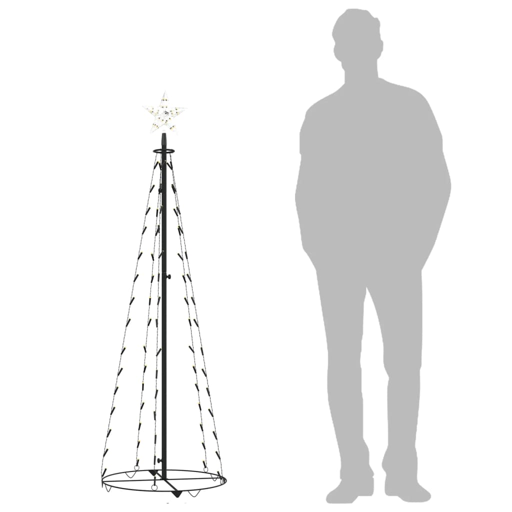 vidaXL Vánoční stromek kužel 84 teplých bílých LED diod 50 x 150 cm