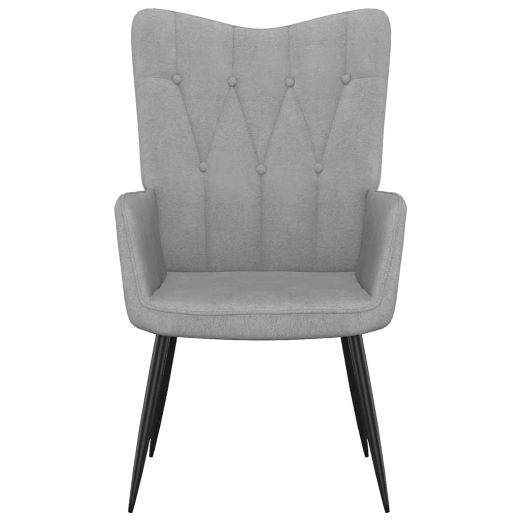 vidaXL Relaxační židle se stoličkou světle šedá textil
