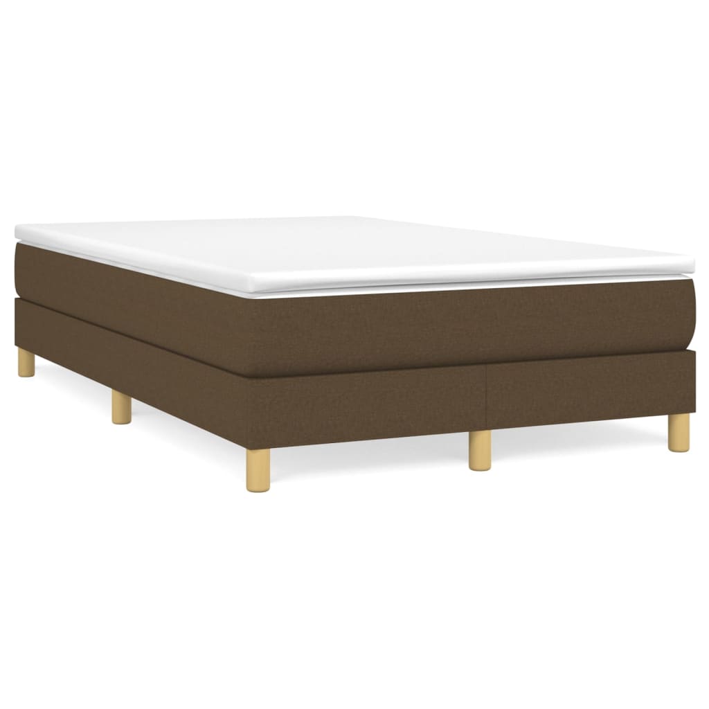 vidaXL Box spring postel s matrací tmavě hnědá 120x200 cm textil