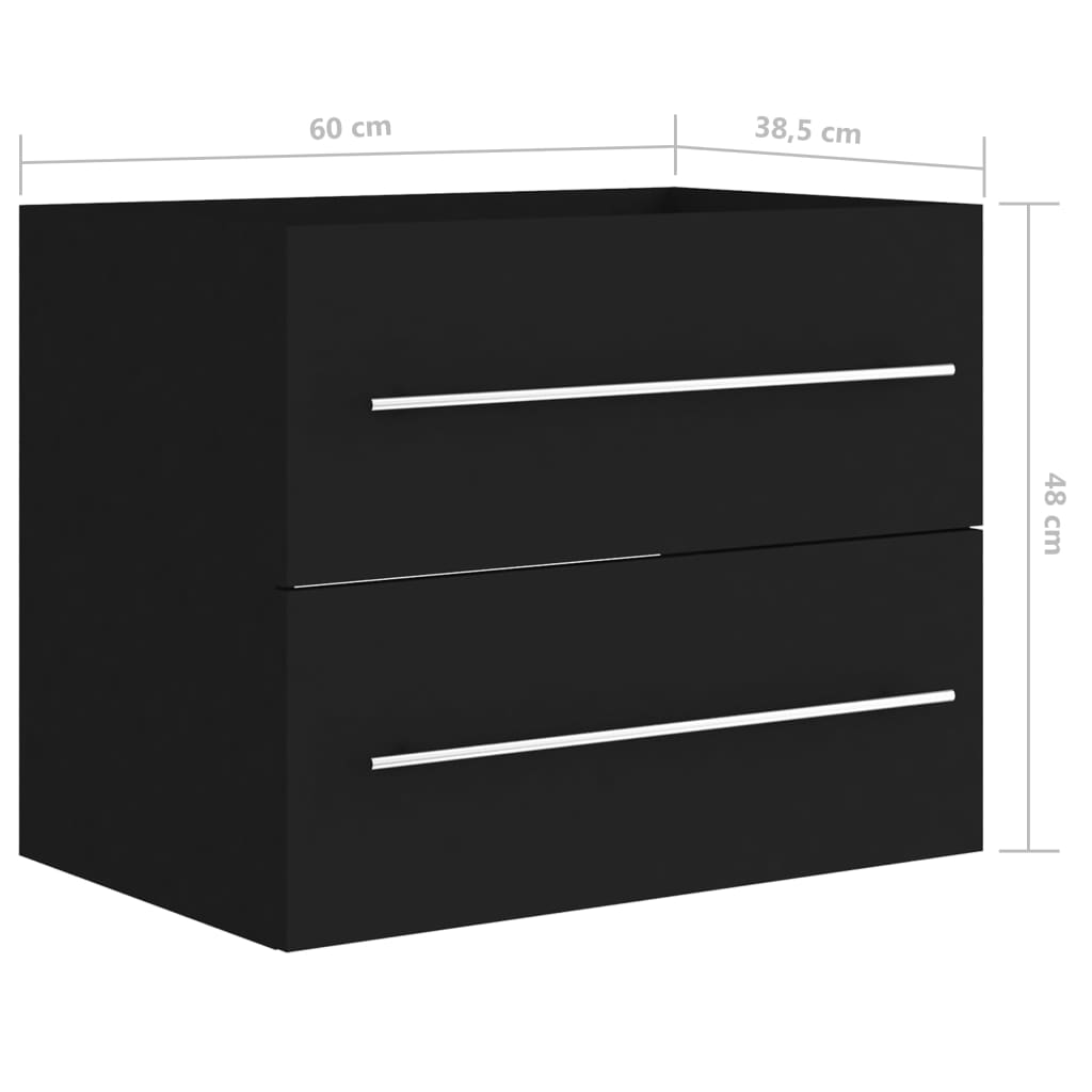 vidaXL Skříňka pod umyvadlo černá 60 x 38,5 x 48 cm dřevotříska
