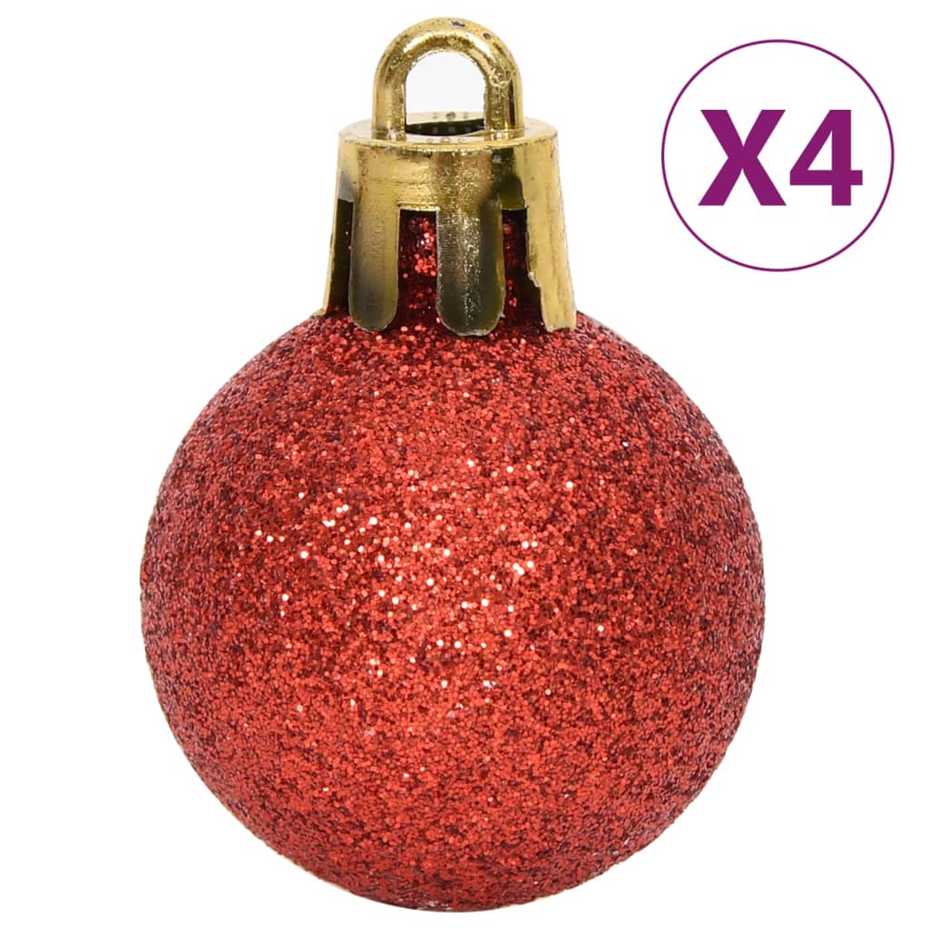 vidaXL 64dílná sada vánočních ozdob červená a bílá