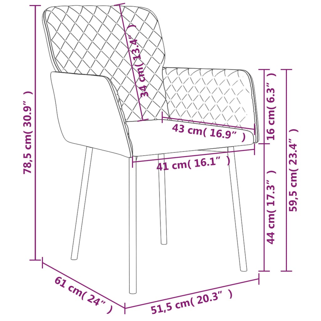 vidaXL jídelní židle 2 ks hnědé samet