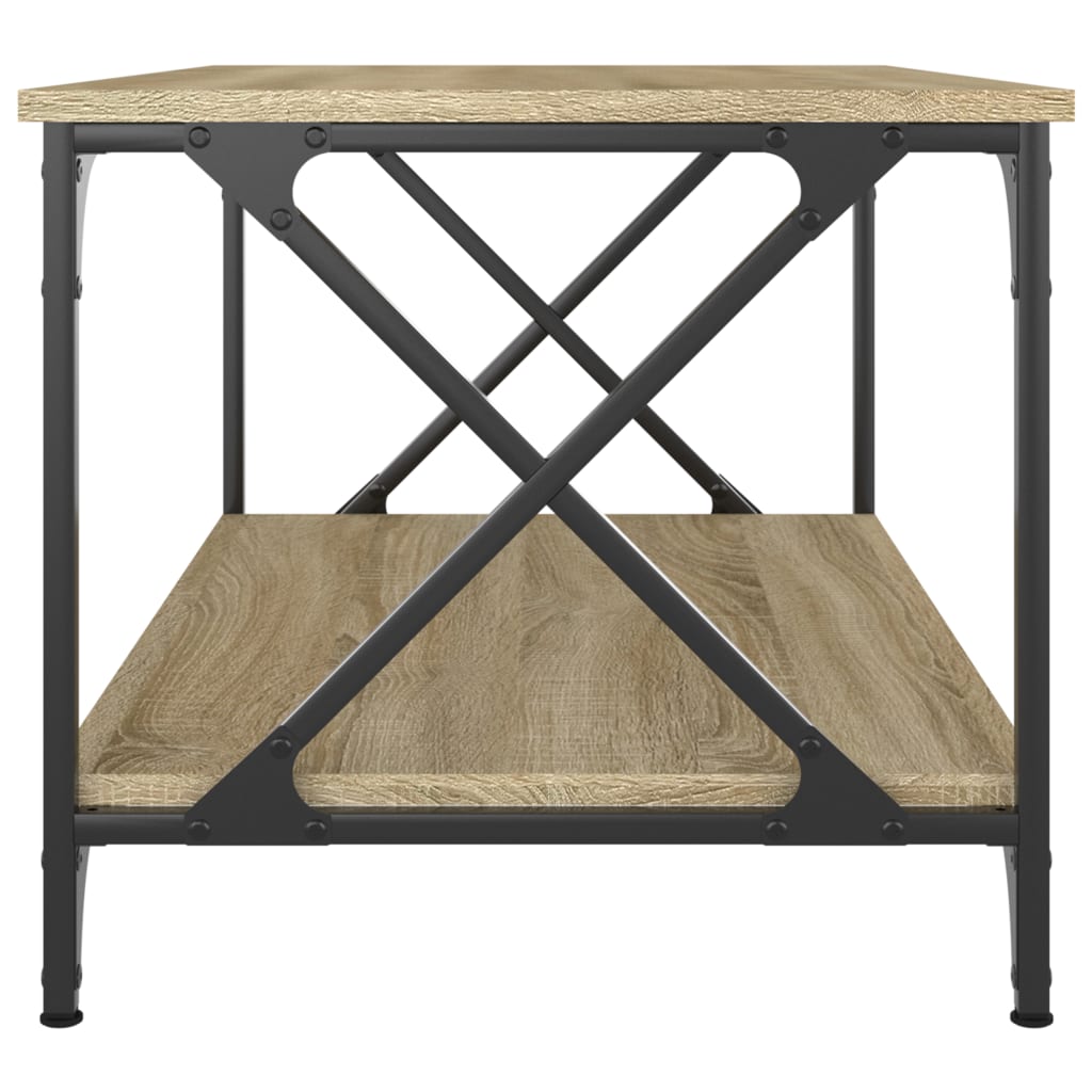 vidaXL Konferenční stolek dub sonoma 80 x 50 x 45 cm kompozit a železo