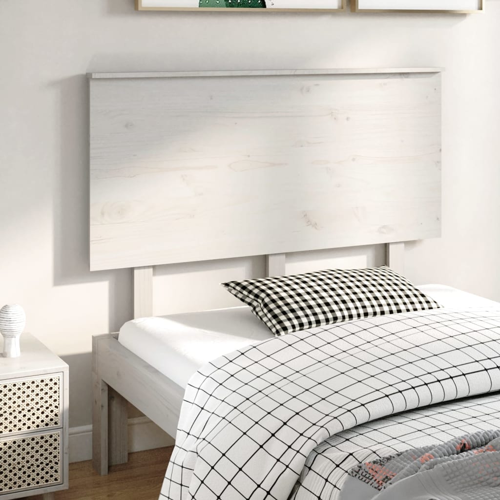 vidaXL Čelo postele bílé 124 x 6 x 82,5 cm masivní borovice