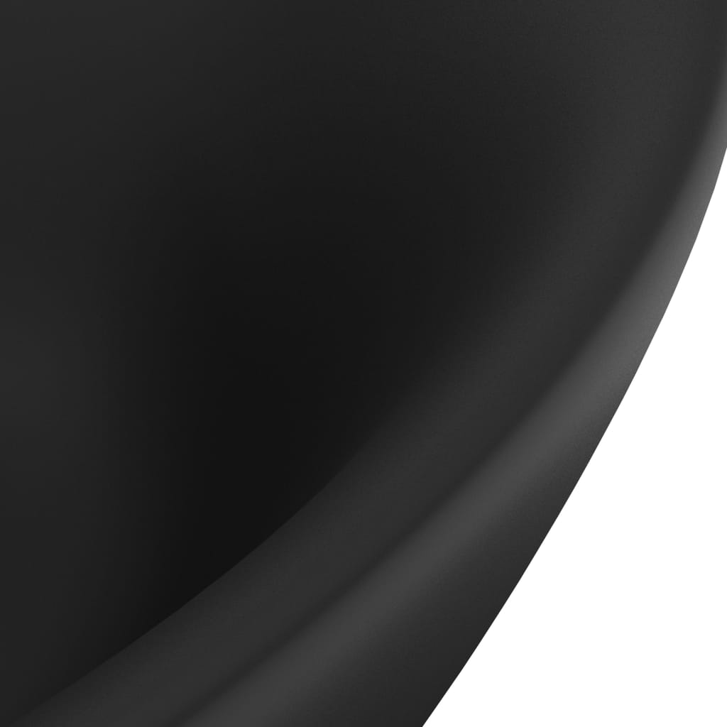 vidaXL Luxusní umyvadlo přepad oválné matné černé 58,5x39 cm keramika