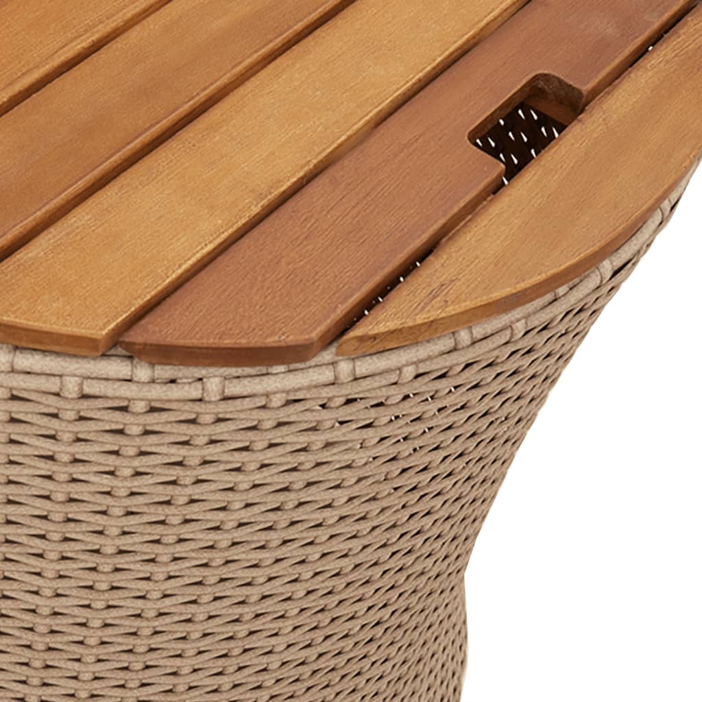 vidaXL Zahradní odkládací stolky 2 ks dřevěná deska béžové polyratan