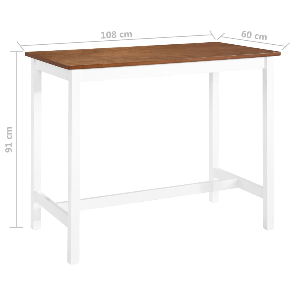 vidaXL Barový stůl masivní dřevo 108 x 60 x 91 cm