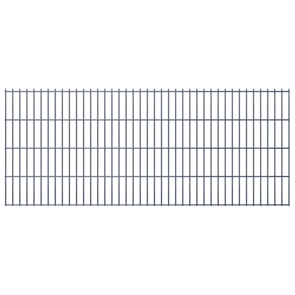 vidaXL 2D Zahradní plotové dílce a sloupky 2008x830 mm 2 m šedé