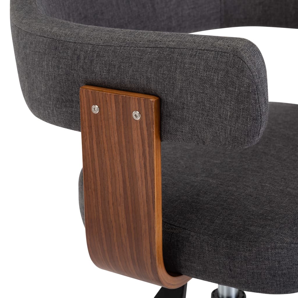 vidaXL Otočné jídelní židle 6 ks šedé ohýbané dřevo a textil
