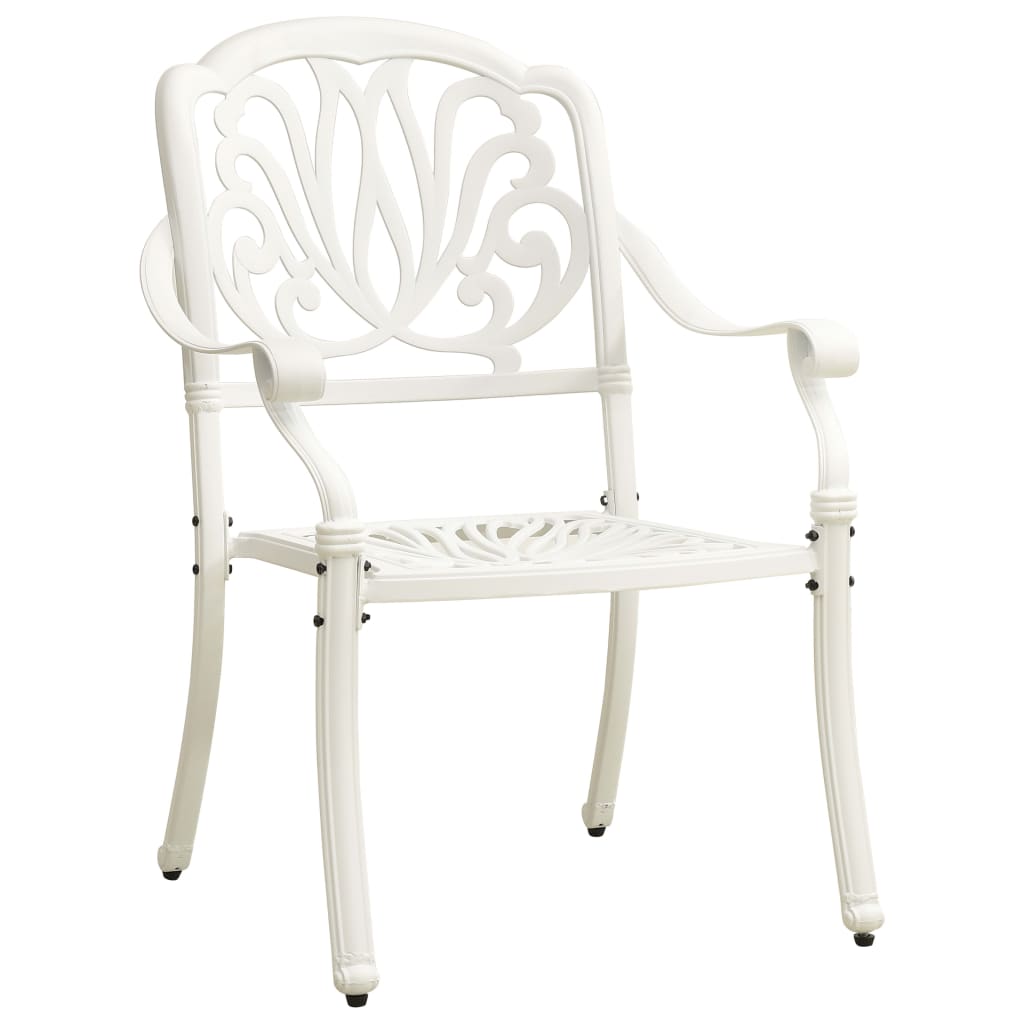 vidaXL Zahradní židle 2 ks litý hliník bílé