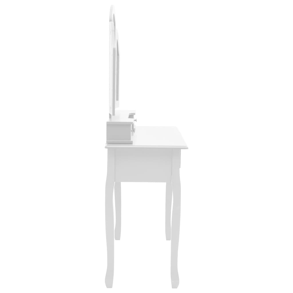 vidaXL Toaletní stolek se stoličkou bílý 100 x 40 x 146 cm pavlovnia