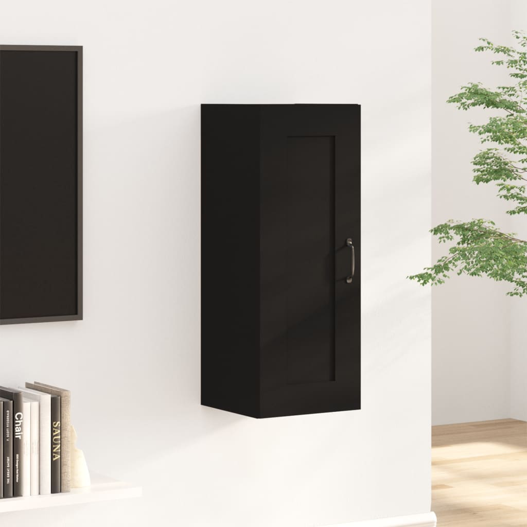 vidaXL Závěsná skříňka černá 35 x 34 x 90 cm kompozitní dřevo