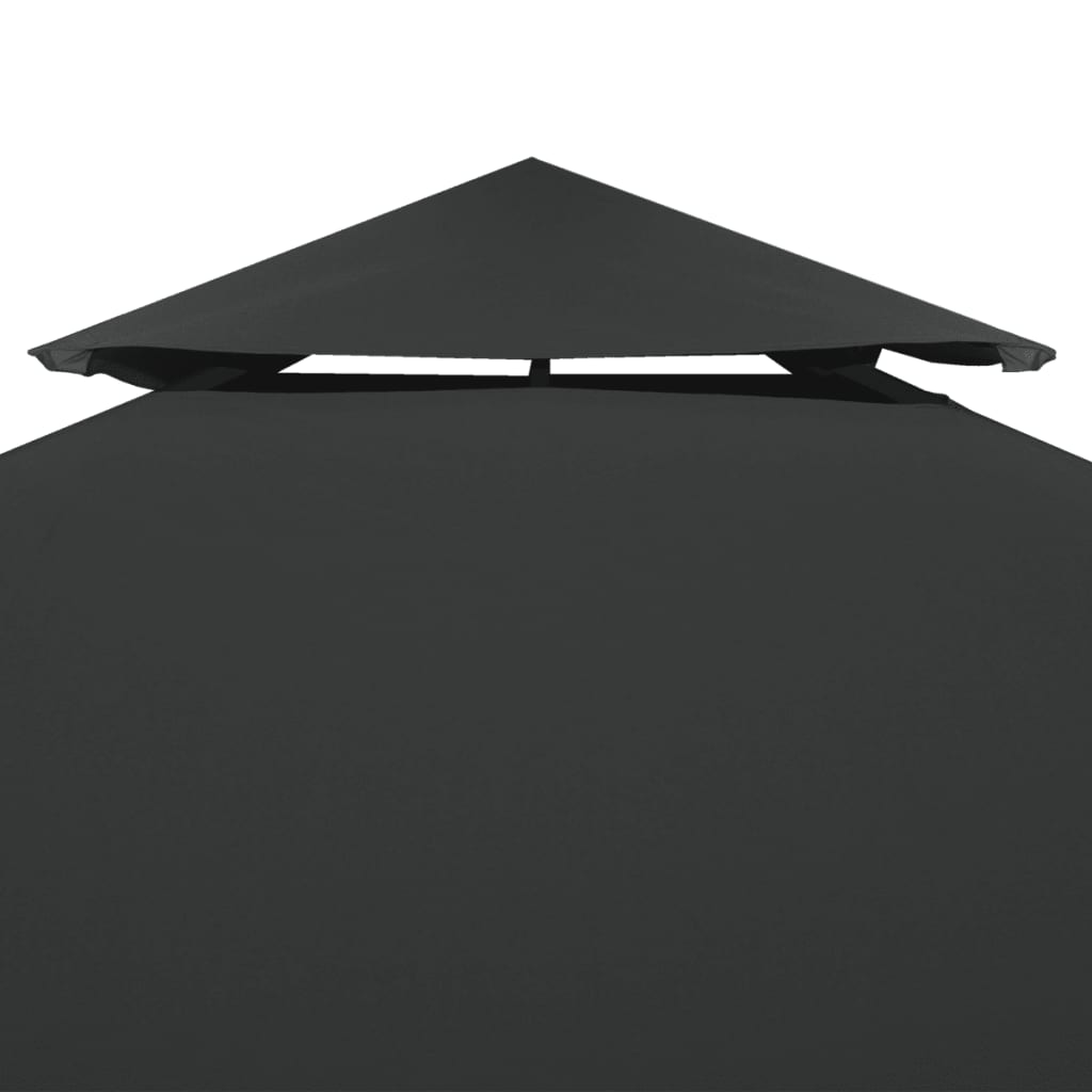vidaXL Náhradní dvojitá střecha na altán 310 g/m² 4 x 3 m antracitová