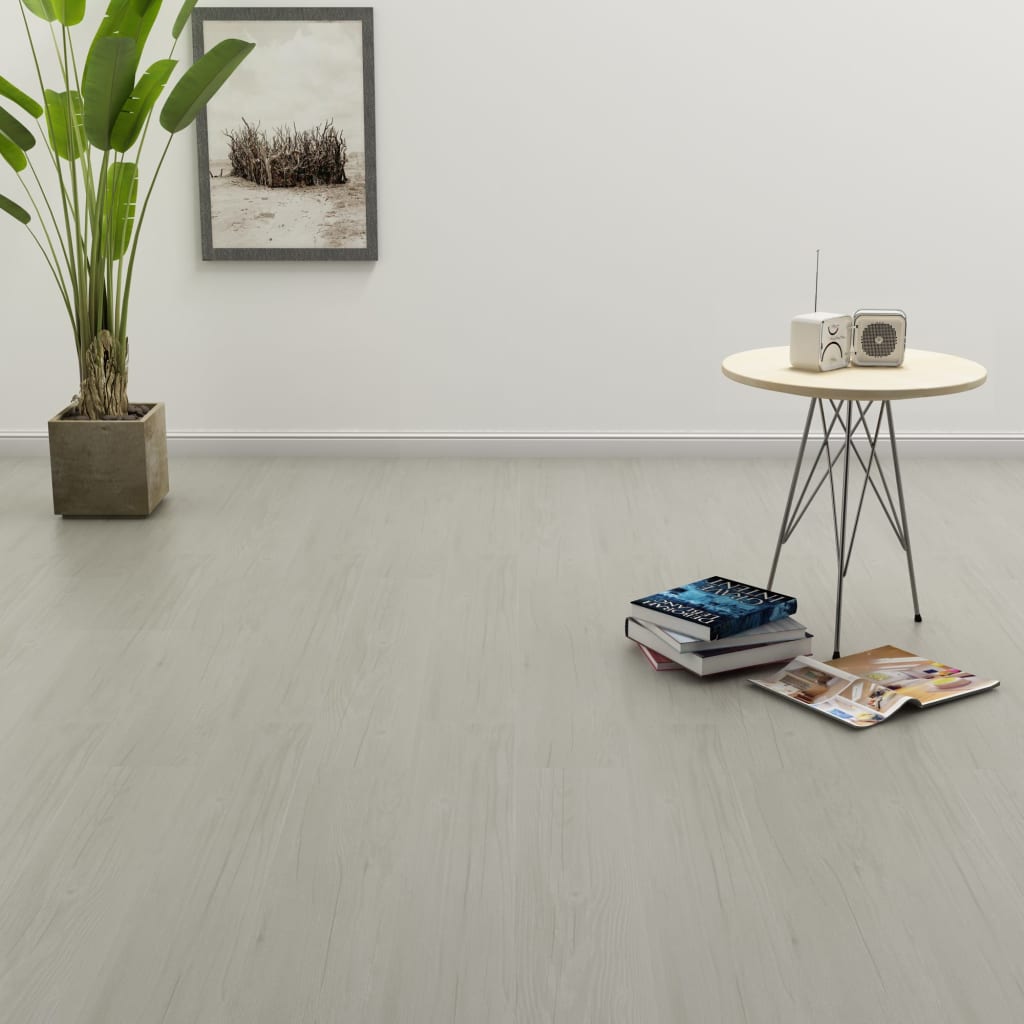vidaXL Samolepící podlahová prkna 4,46 m² 3 mm PVC světle šedá