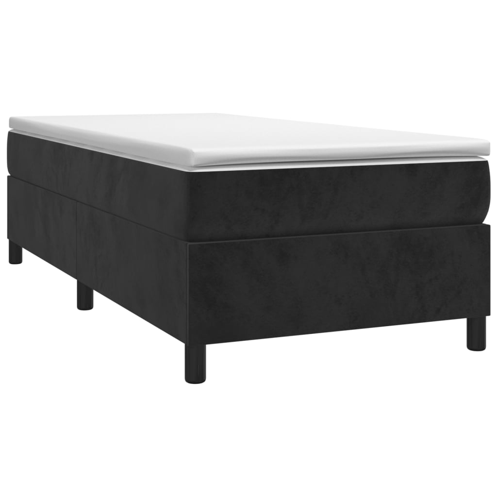 vidaXL Box spring postel s matrací černá 90x200 cm samet