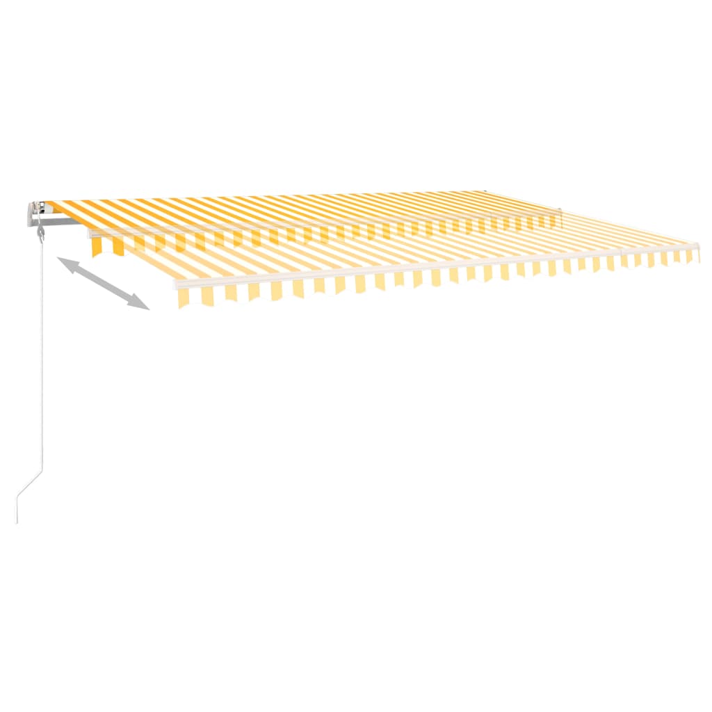 vidaXL Ručně zatahovací markýza s LED světlem 5 x 3,5 m žlutobílá