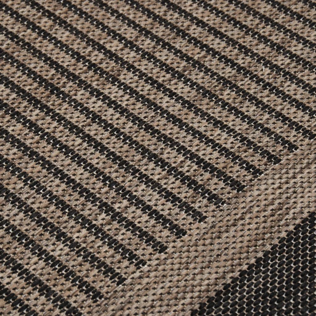 vidaXL Venkovní hladce tkaný koberec 120x170 cm tmavě hnědá