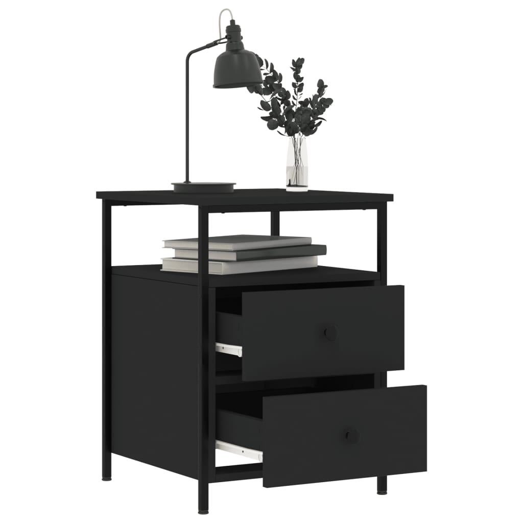 vidaXL Noční stolek černý 44 x 45 x 60 cm kompozitní dřevo
