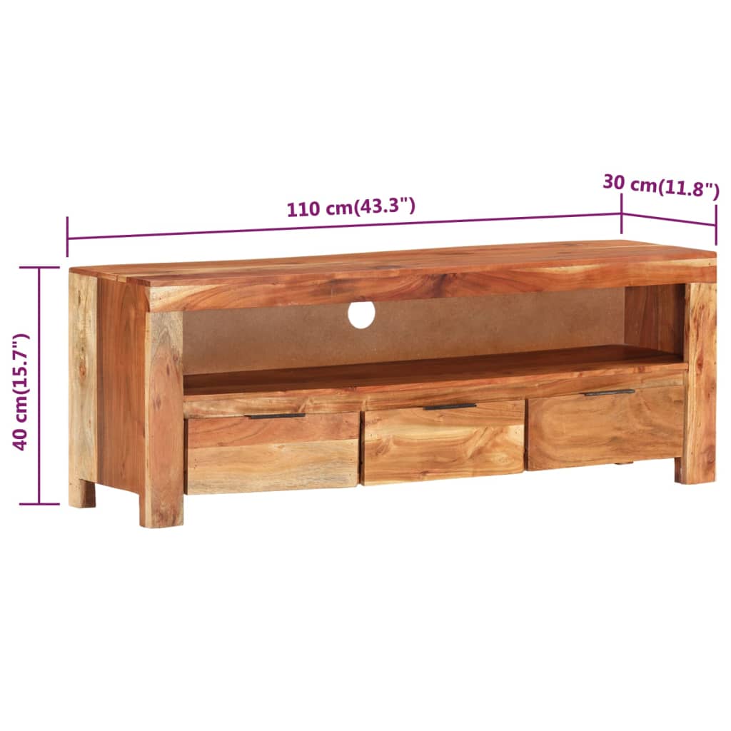 vidaXL TV stolek 110 x 30 x 40 cm masivní akáciové dřevo