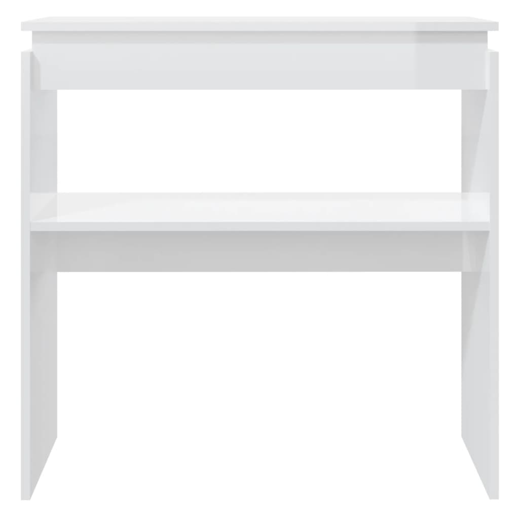 vidaXL Konzolový stolek bílý vysoký lesk 80 x 30 x 80 cm dřevotříska