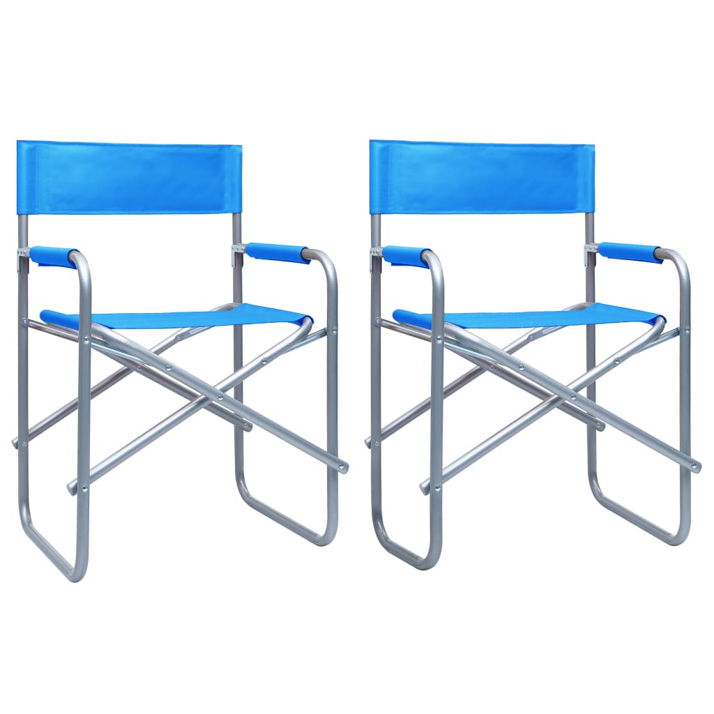 vidaXL Režisérské židle 2 ks ocel modré