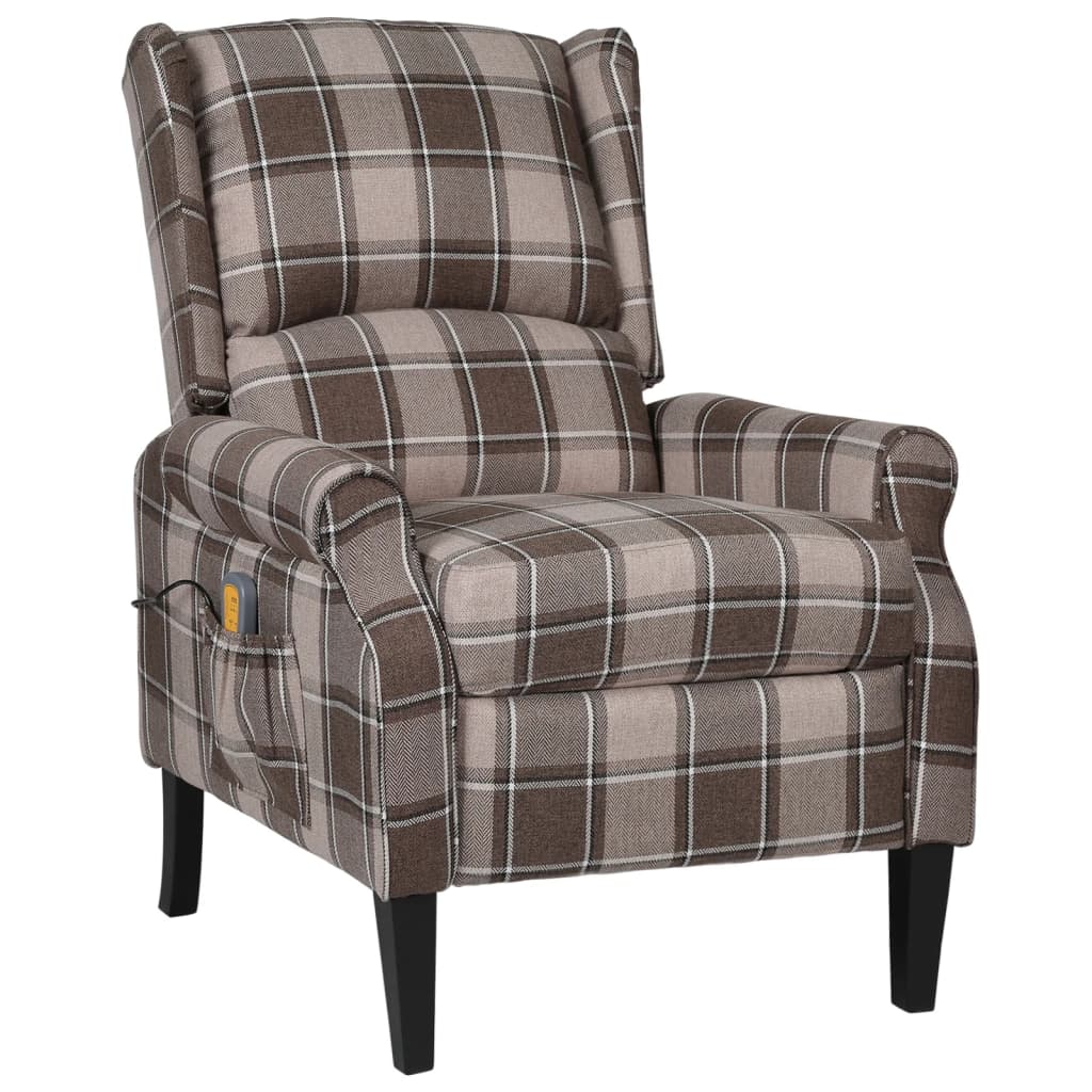 vidaXL Masážní polohovací křeslo béžové textil