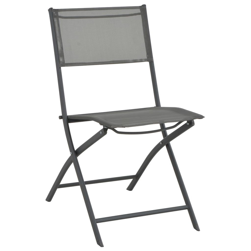 vidaXL Skládací zahradní židle 4 ks šedé ocel a textilen