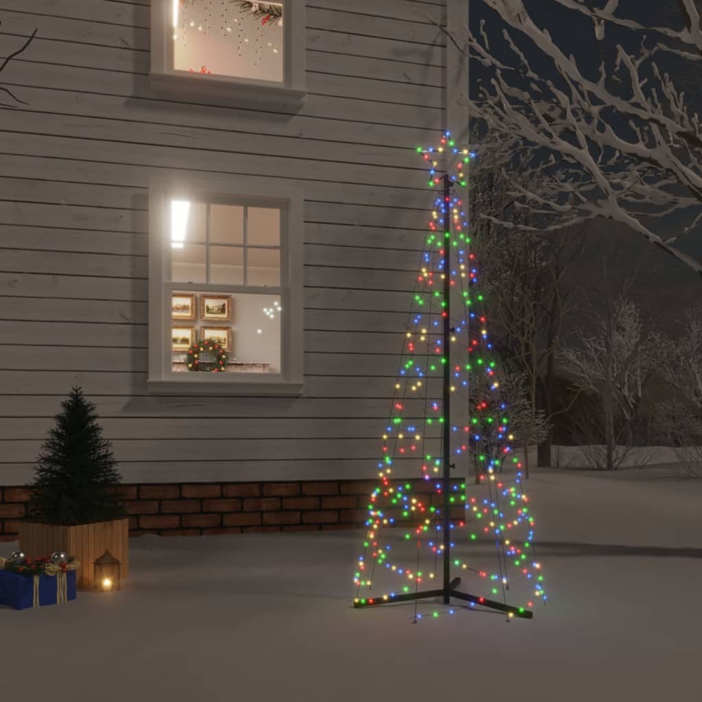 vidaXL Vánoční stromek kužel 200 vícebarevných LED diod 70 x 180 cm
