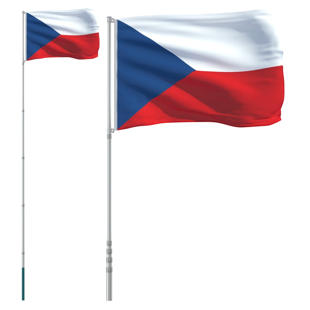 vidaXL Vlajka Česka a stožár 5,55 m hliník